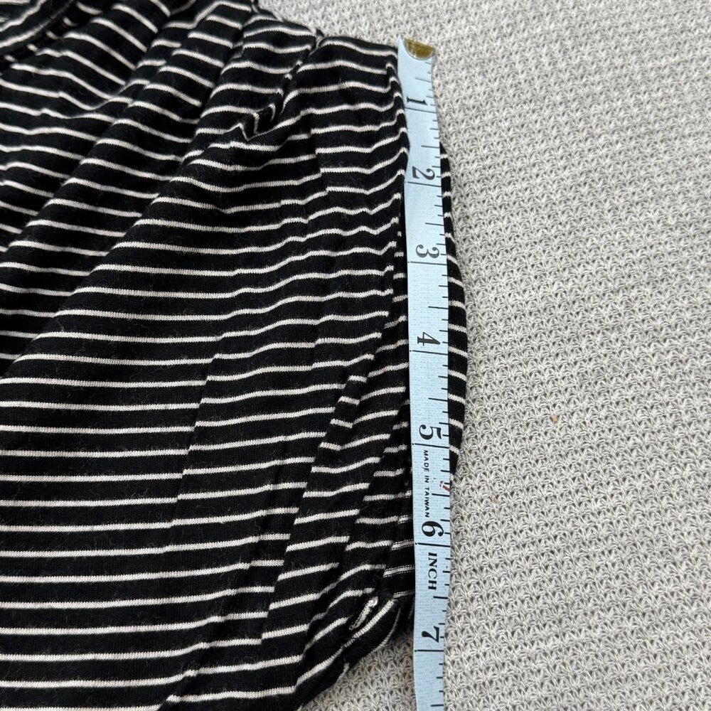 24/7 Maurices Women Size M Black White Striped Sleeveless Dress Drawstring Waist - Picture 14 of 15
